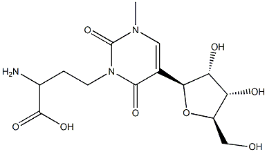 3-(3-amino-3-carboxypropyl)-1-methylpseudouridine Struktur