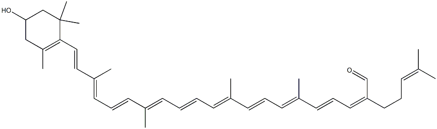 3-ヒドロキシ-β,ψ-カロテン-18'-アール 化学構造式