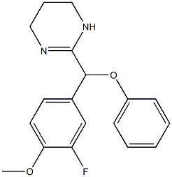 3,4,5,6-Tetrahydro-2-(3-fluoro-4-methoxy-α-phenoxybenzyl)pyrimidine 结构式