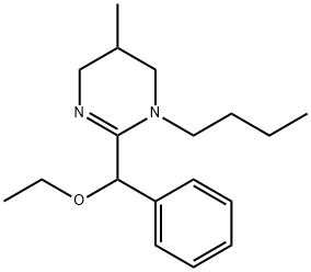 3,4,5,6-テトラヒドロ-3-ブチル-2-(α-エトキシベンジル)-5-メチルピリミジン 化学構造式