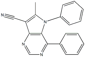 6-METHYL-4,5-DIPHENYLPYRROLO[3,2-D]PYRIMIDINE-7-CARBONITRILE 结构式