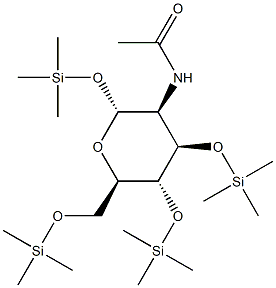 2-Acetylamino-1-O,3-O,4-O,6-O-tetrakis(trimethylsilyl)-2-deoxy-α-D-mannopyranose Struktur