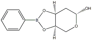 3-O,4-O-(Phenylboranediyl)-2-deoxy-β-D-erythro-pentopyranose 结构式