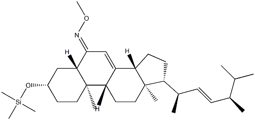 (22E)-3β-[(Trimethylsilyl)oxy]-5α-ergosta-7,22-dien-6-one O-methyl oxime 结构式
