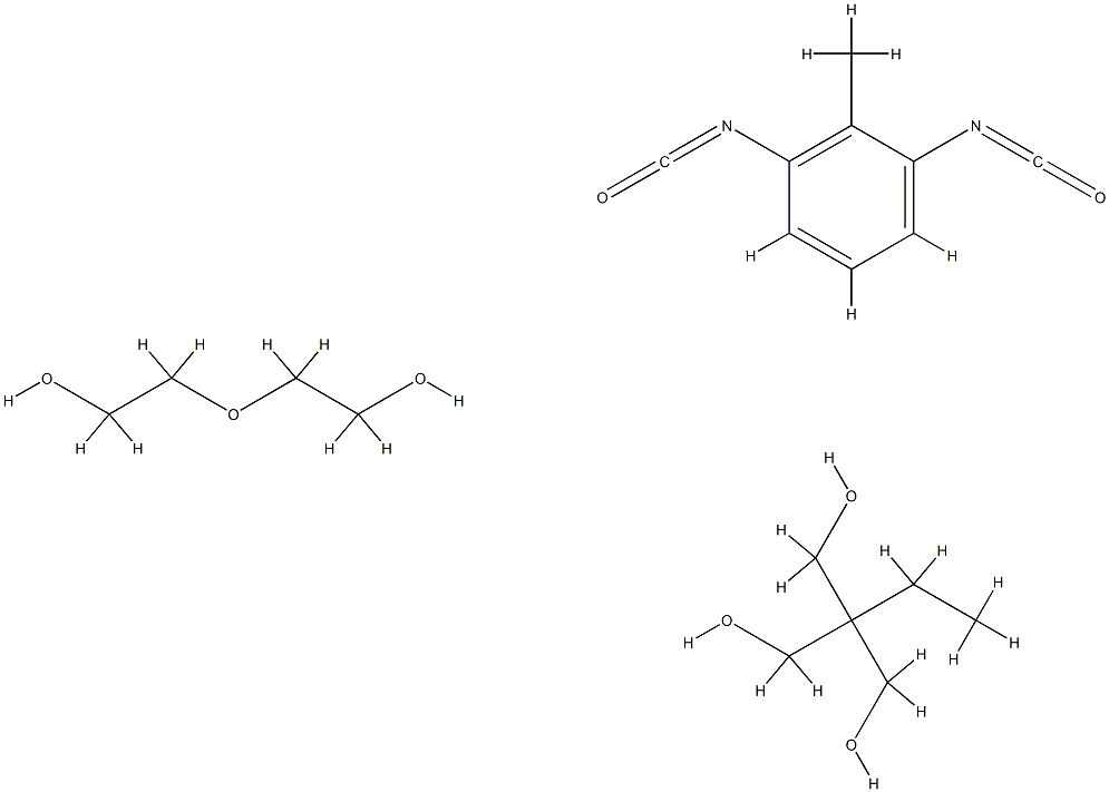 2-乙基-2-(羟甲基)-1,3-丙二醇与1,3-二异氰酸根合甲基苯和2,2'-氧二(乙醇)的聚合物 结构式