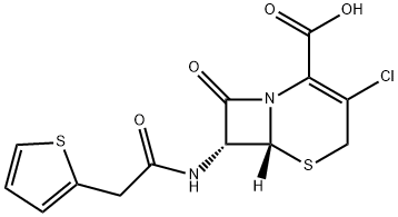 (6R)-3-Chloro-8-oxo-7α-[(2-thienylacetyl)amino]-5-thia-1-azabicyclo[4.2.0]oct-2-ene-2-carboxylic acid Struktur