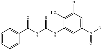 N-[[(3-Chloro-2-hydroxy-5-nitrophenyl)amino]thioxomethyl]benzamide Structure
