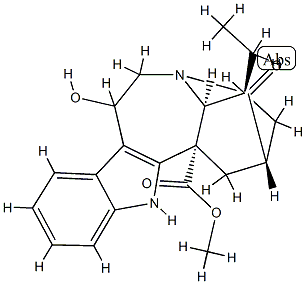 8-ヒドロキシ-19-オキソイボガミン-18-カルボン酸メチル 化学構造式