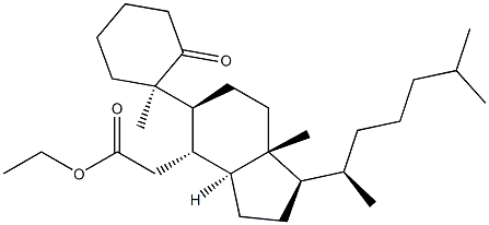 (10α)-1-オキソ-5,6-セココレスタン-6-酸エチル 化学構造式