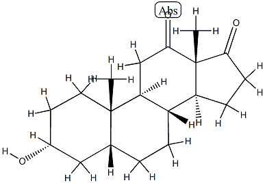 3α-ヒドロキシ-5β-アンドロスタン-12,17-ジオン 化学構造式