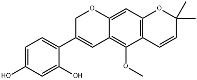 4-(5-甲氧基-8,8-二甲基-2H,8H-苯并[1,2-B:5,4-B']二吡喃-3-基)-1,3-苯二酚,53734-75-1,结构式