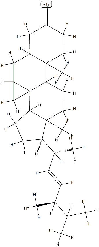 (22E)-3',7β-ジヒドロシクロプロパ[7,8]-5α-エルゴスタ-22-エン-3-オン 化学構造式