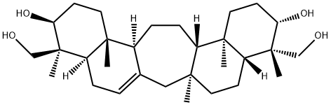 (4S,22S)-C(14a)-ホモ-27-ノルガンマセラ-14-エン-3β,21α,23,29-テトラオール 化学構造式