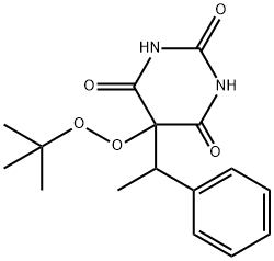 5-tert-ブチルペルオキシ-5-(α-メチルベンジル)-2,4,6(1H,3H,5H)-ピリミジントリオン 化学構造式