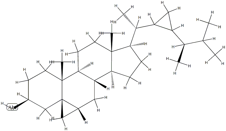 (5β,6α,22ξ,23ξ)-3',6-Dihydro-33-norcyclopropa[5,6]gorgostan-3β-ol Structure