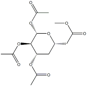 4-Deoxy-β-D-xylo-hexopyranose tetraacetate Struktur