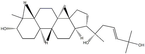 (23E)-5α-ダンマラ-23-エン-3β,20,25-トリオール 化学構造式