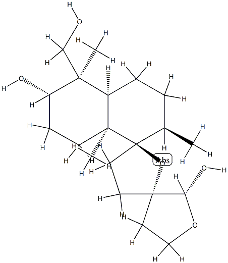 (5'R,3S,2R,4''aR)-4,5,3',4',3'',4'',4a'',5'',6'',7'',8'',8a''-Dodecahydro-5''α-(hydroxymethyl)-2''α,5'',8''aβ-trimethyldispiro[furan-3(2H),2'(5'H)-furan-5',1''(2''H)-naphthalene]-2,6''β-diol Structure