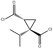 1,2-Cyclopropanedicarbonyl dichloride, 1-(1-methylethyl)-, trans- (9CI) Struktur