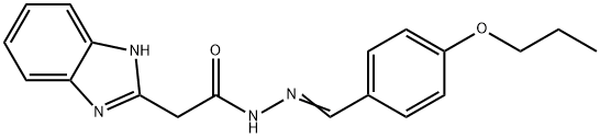 (E)-2-(1H-benzo[d]imidazol-2-yl)-N-(4-propoxybenzylidene)acetohydrazide Struktur