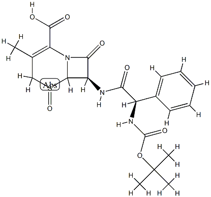 [2R-[2α,6α,7β(R*)]]-7-[[[[(1,1-DiMethylethoxy)carbonyl]aMino]phenylacetyl]aMino]-3-Methylene-8-oxo-5-thia-1-azabicyclo[4.2.0]octane-2-carboxylic Acid 5-Oxide Structure