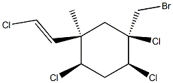 (1R)-1β,2β,4β-Trichloro-5β-[(E)-2-chlorovinyl]-1-(bromomethyl)-5-methylcyclohexane Structure