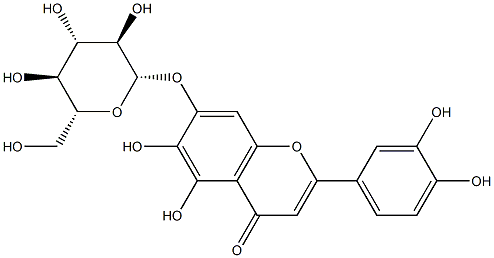 6-Hydroxyluteolin 7-glucoside Structure