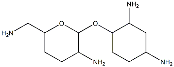 [(1S)-2β,4β-ジアミノシクロヘキシル]2,6-ジアミノ-2,3,4,6-テトラデオキシ-α-D-erythro-ヘキソピラノシド 化学構造式