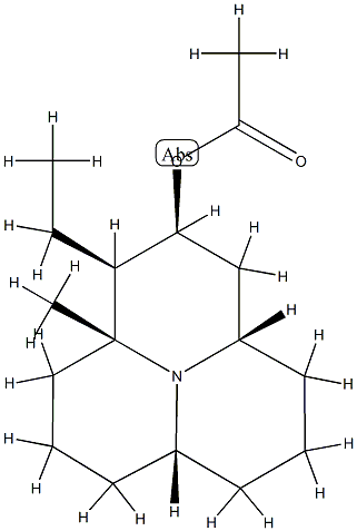 (1R,3aβ,6aβ)-ドデカヒドロ-1-エチル-9aβ-メチルピリド[2,1,6-de]キノリジン-2β-オールアセタート 化学構造式