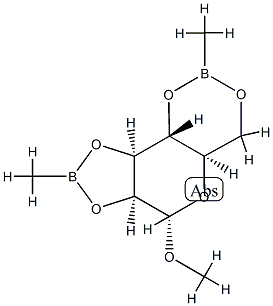 Methyl 2-O,3-O:4-O,6-O-bis(methylboranediyl)-α-D-mannopyranoside Struktur