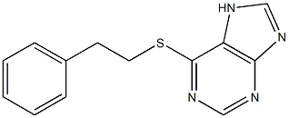 6-[(2-phenylethyl)sulfanyl]-9H-purine 结构式