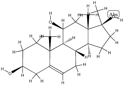 (3S,8S,9S,10R,11S,13S,14S,17S)-10,13,17-trimethyl-1,2,3,4,7,8,9,11,12, 14,15,16-dodecahydrocyclopenta[a]phenanthrene-3,11,17-triol 结构式