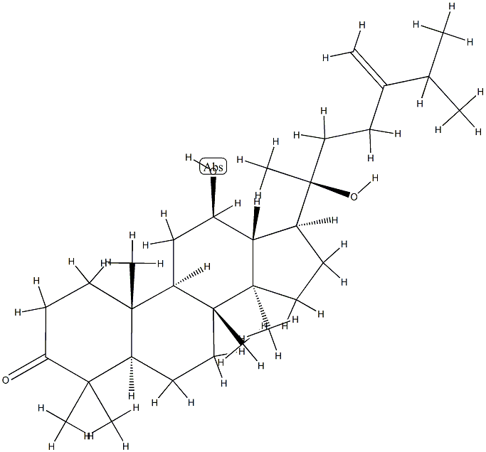 12β,20-Dihydroxy-24-methylene-5α-dammaran-3-one 结构式
