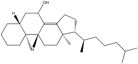 5α-コレスタ-8(14)-エン-7-オール 化学構造式