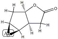 4H-Oxireno[3,4]cyclopenta[1,2-b]furan-4-one, hexahydro-, [1aS-(1aα,2aα,5aα,5bα)]- (9CI) Struktur