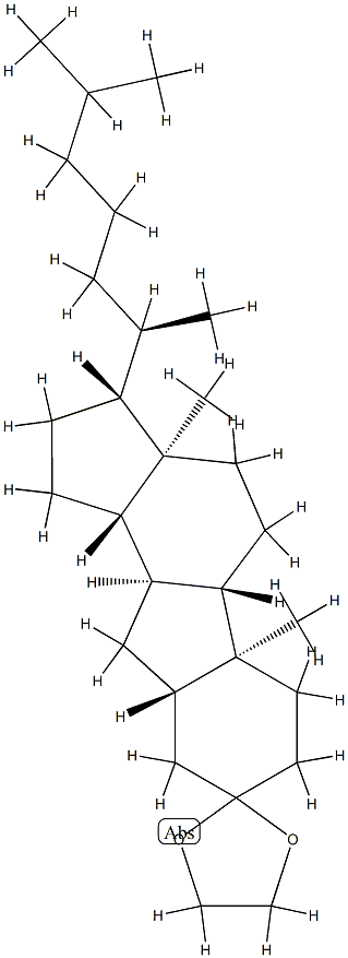 3,3-(エチレンビスオキシ)-B-ノル-5α-コレスタン 化学構造式