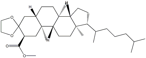 Spiro[5α-cholestane-3,2'-[1,3]dioxolane]-2β-carboxylic acid methyl ester Structure