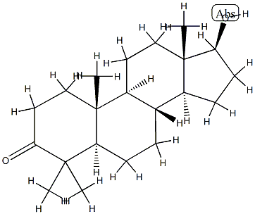 17β-Hydroxy-4,4-dimethyl-5α-androstan-3-one 结构式