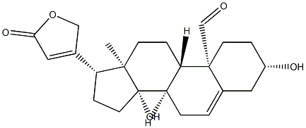 3β,14-ジヒドロキシ-19-オキソ-5,20(22)-カルダジエノリド 化学構造式