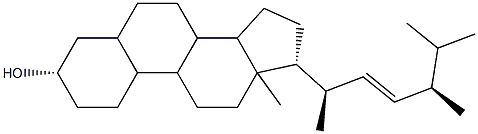 (22E)-19-Nor-5α-ergost-22-en-3β-ol Structure
