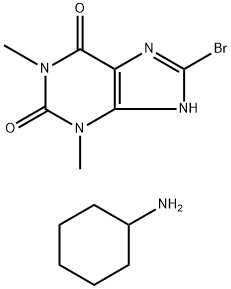 8-bromo-1,3-dimethyl-7H-purine-2,6-dione, cyclohexanamine Structure