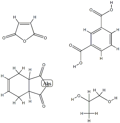1,3-苯二甲酸与丁烯二酸酐/1,2-丙二醇和3A,4,7,7A-四氢-1,3-异苯并呋喃二酮的聚合物, 54626-77-6, 结构式