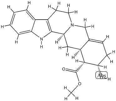 (16α,17α)-19,20-Didehydro-17-hydroxyyohimban-16-carboxylic acid methyl ester,54725-26-7,结构式
