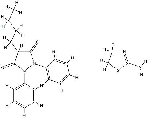 4-butyl-1,2-diphenylpyrazolidine-3,5-dione, compound with 4,5-dihydrothiazol-2-amine (1:1)  Structure