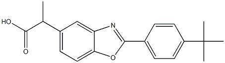 2-(4-tert-Butylphenyl)-α-methyl-5-benzoxazoleacetic acid Struktur
