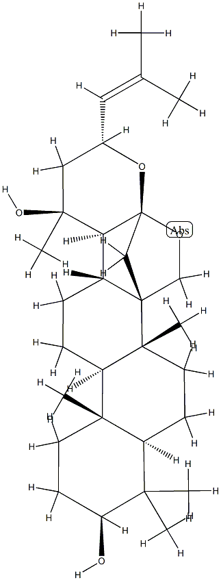 (23R)-16β,23:16,30-ジエポキシダンマラ-24-エン-3β,20-ジオール 化学構造式