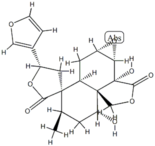 (3R,3'aR,5S,7'aα)-1',4,5,5',6',8',8'aβ,9'aβ-Octahydro-5-(3-furyl)-4'α,9'bα-dihydroxy-6'β-methylspiro[furan-3(2H),7'(4'H)-oxireno[2,3]naphtho[1,8a-c]furan]-1',2(7'aH)-dione Struktur