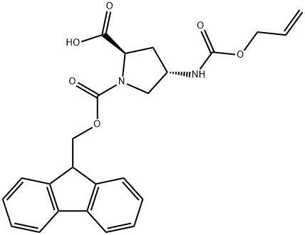 (2R,4S)-4-ALLOC-氨基-1-FMOC-吡咯烷-2-羧酸, 549534-58-9, 结构式