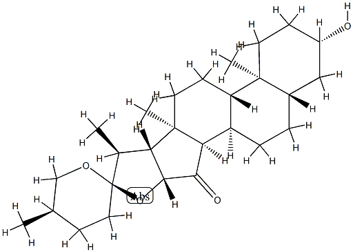 (14β,25R)-3β-Hydroxy-5α-spirostan-15-one Structure