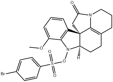 1-[[(4-ブロモフェニル)スルホニル]オキシ]-5,19-ジデヒドロ-17-メトキシ-20,21-ジノルアスピドスペルミジン-10-オン 化学構造式